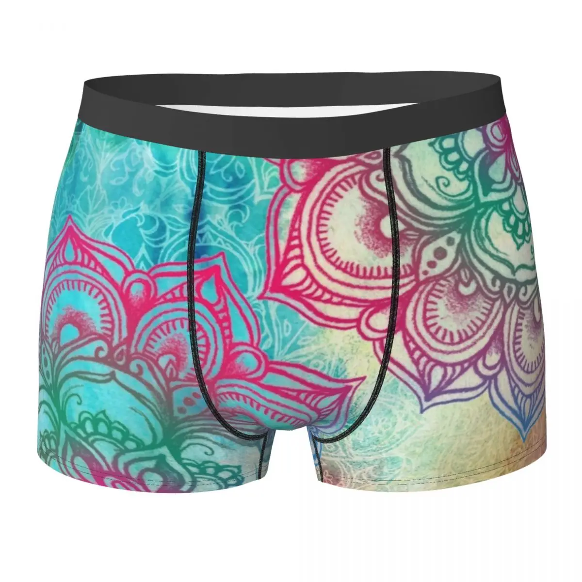 

Rainbow Underwear Round and Round the Rainbow Men Panties Print Breathable Trunk High Quality Shorts Briefs Big Size