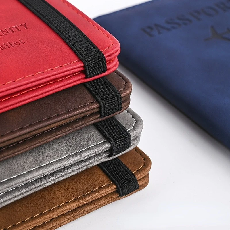 

Women Men Vintage Business Passport Covers Holder Multi-Function ID Bank Card PU Leather Wallet Case Travel Accessories