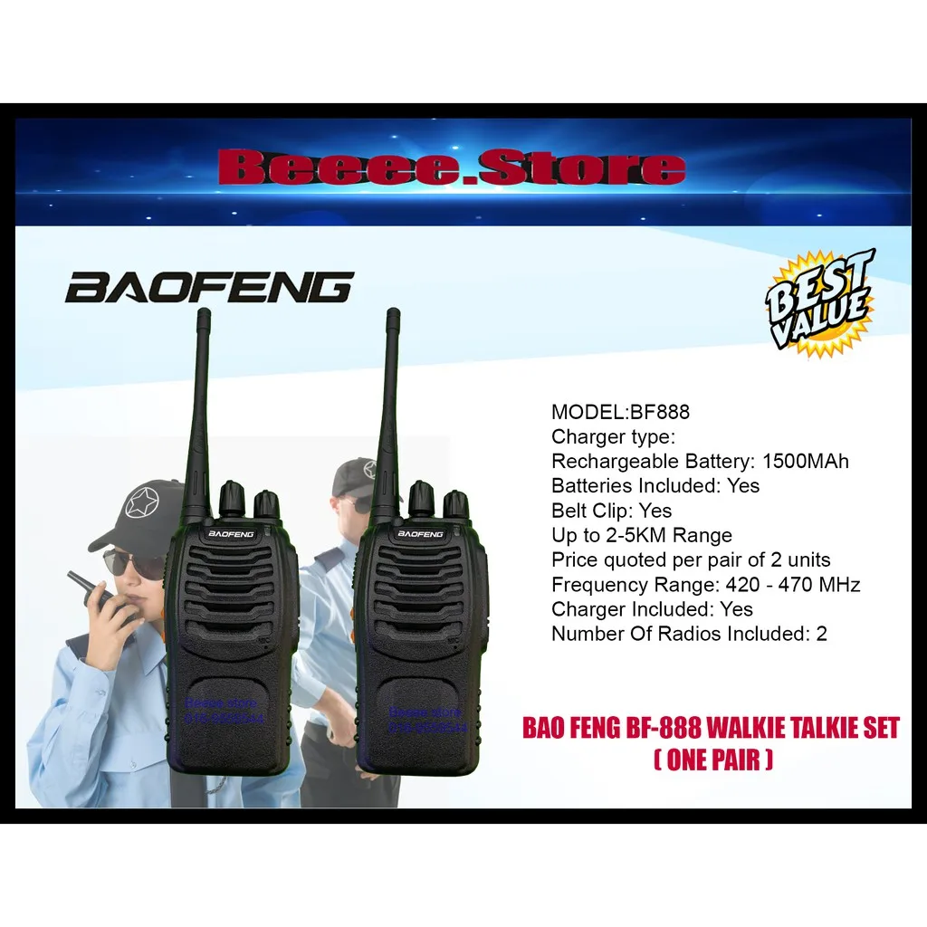

Оригинальная рация BAOFENG BF-888S Talkie 5W 3,7 V 1 пара (2 шт.) Walkie TALKIE