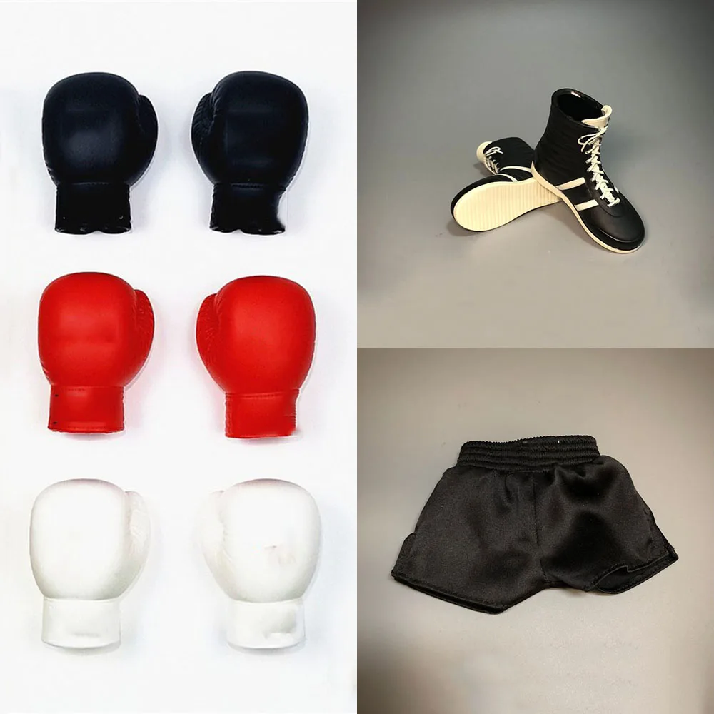 

1/6 Soldier Boxing Gloves Sanda Boxing Training Glove Wrestling Shoes Boxing Shoes Short Pants For 12" Action Figure Body
