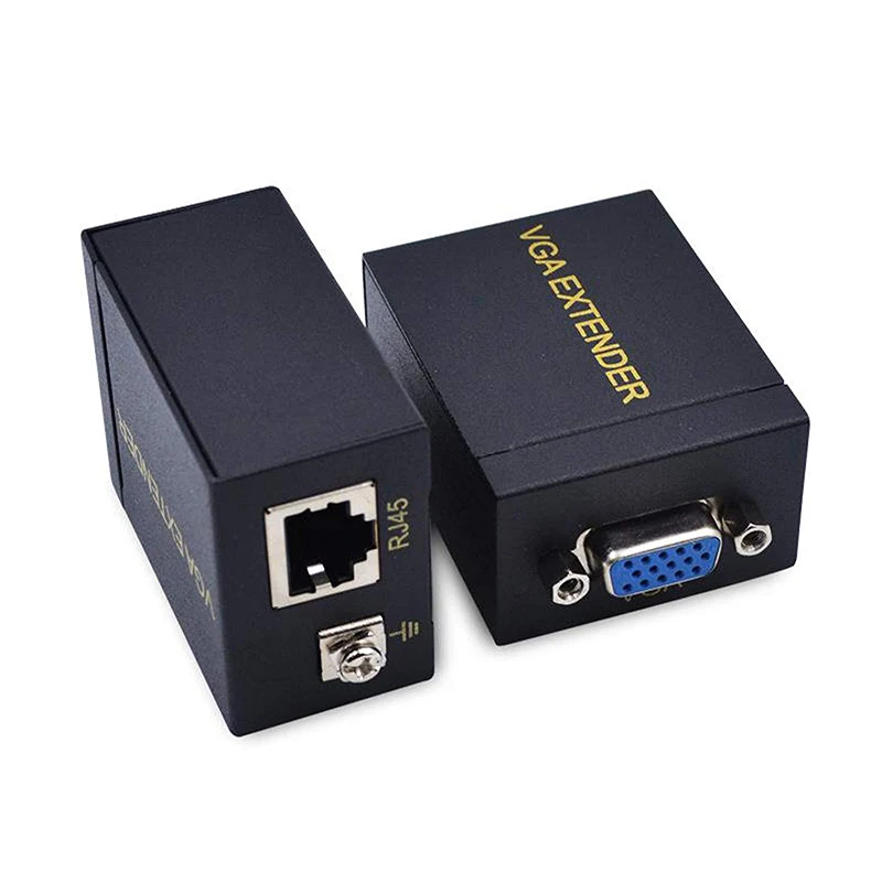 Фото Удлинитель VGA 60M D-Sub 15 Расширение видеосети 1080P VGA Устройство сигнала RJ45 LAN CAT5E/6 Ethernet-адаптер для ПК-проектора №4