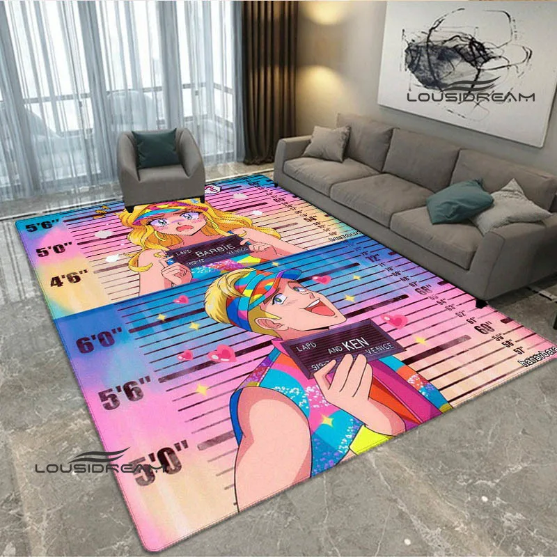 

Cartoon Barbie-E printed carpet game room bedroom Non -slip carpet photography prop kawaii rug area rug birthday gift