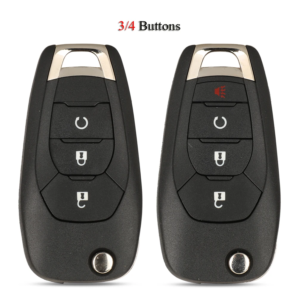 jingyuqin Folding Remote Car Key Shell For Chevrolet Trax Spark Cruze Sonic Trailblazer Malibu For GM 3/4 Buttons Case Cover