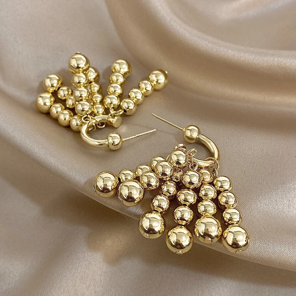 Greatera Personality Light Роскошные маленькие водопадные металлические серьги золотого