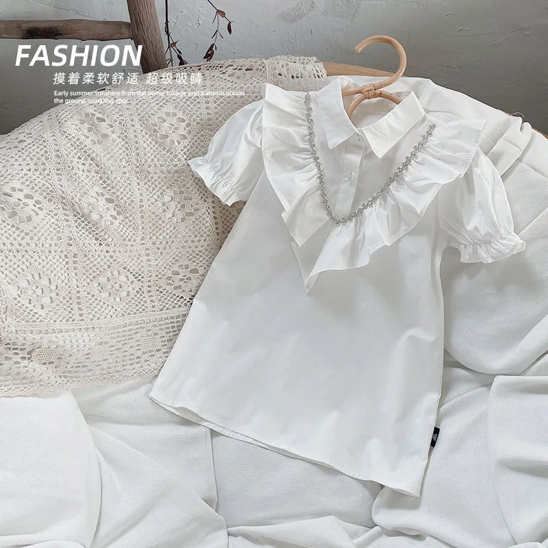 Летнее новое платье для девочек в Корейском стиле Детские платья с цветами