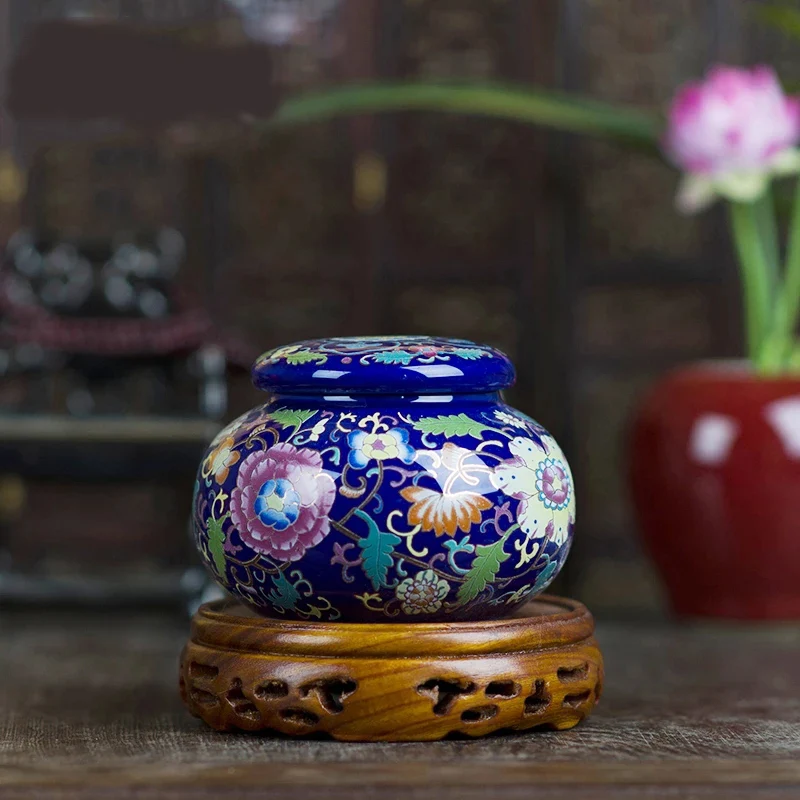 

Jingdezhen Tea Jar Tea Caddy Antique Enamel Ceramic Canister Portable Travel Storage Bottles Food Candy Jar Sealed Tank Jar