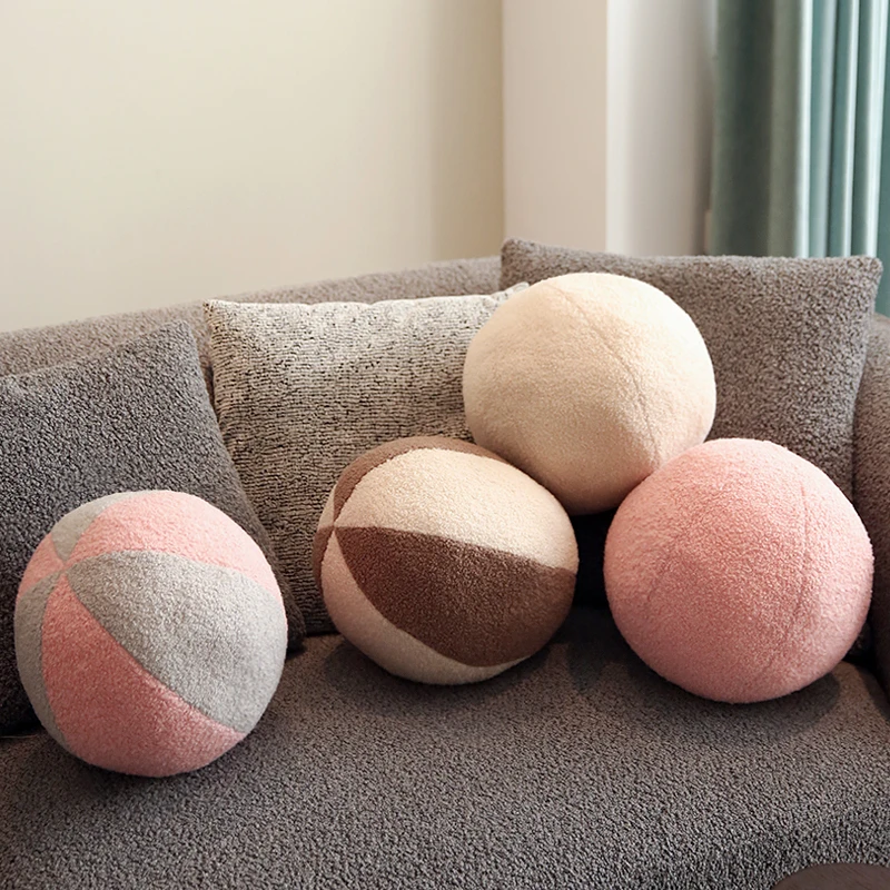 

Bubble Kiss Popular Macaroon Cushion Nordic Colorful Ball Shaped Plush Pillow for Sofa Stuffed Soft Office Round Wool Cushion