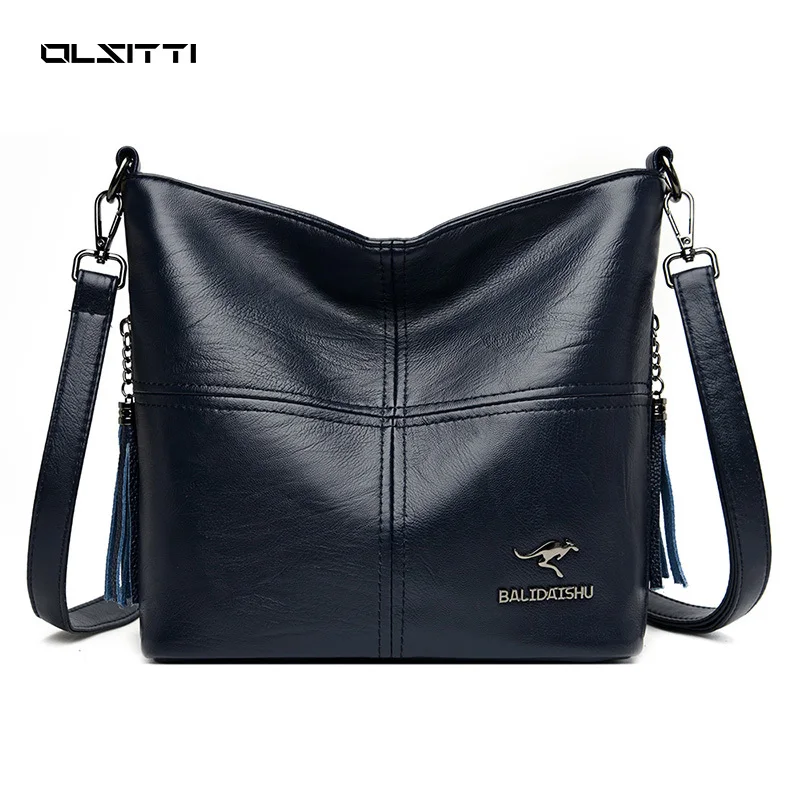 

Retro Soft Cowhide Crossbody Bags for Women 2022 New Luxury Solid Color Design Women's Handbags and Purses Female Shoulder Bag