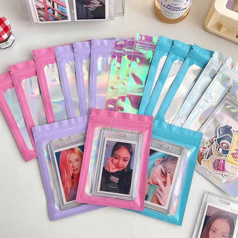 

10 Pcs Laser Colorful Self Sealing Bags Jewelry And Cosmetics Sealing Packaging Storage Bags Waterproof Gift Packaging Bags