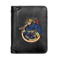new arrivals fashion firefighter control cover genuine leather men wallet classic pocket slim card holder male short coin purses