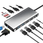 Док-станция для MacBookSamsung S20 DexXiaomi 10 TV PS5, совместимая с VGA USB C 2021 SD TF