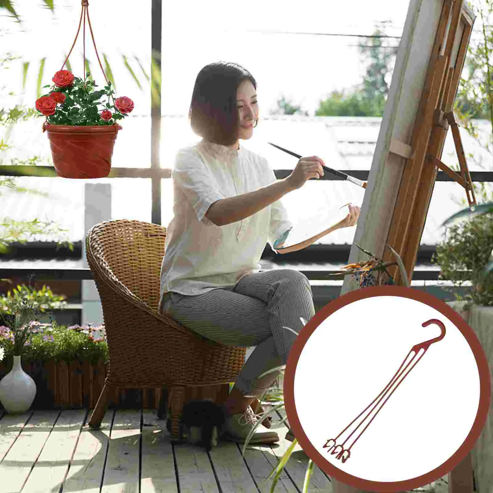 

50 Pcs Hanger Hook Hangers Flowerpot Hanging Hooks Plastic Plants Indoors Holders Pots Stand Basket Wall-mounted Planter