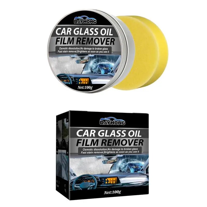 

Glass Oil Film Removing Paste Glass Oil Film Removing Paste Car Windshield Oil Film Cleaner Gentle Formula Automotive Glass Dirt