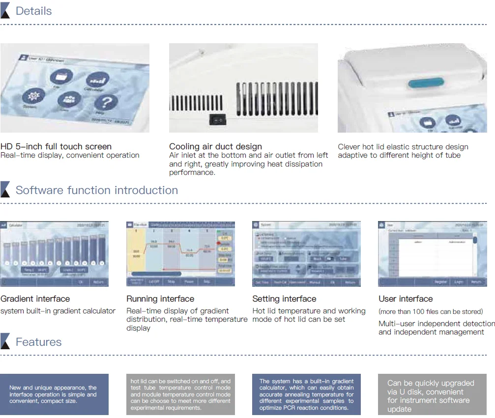 CHINCAN PR-96E PR-96P Быстрый градиентный термоциклик 0C ~ 105C ПЦР-машина с 7-дюймовым