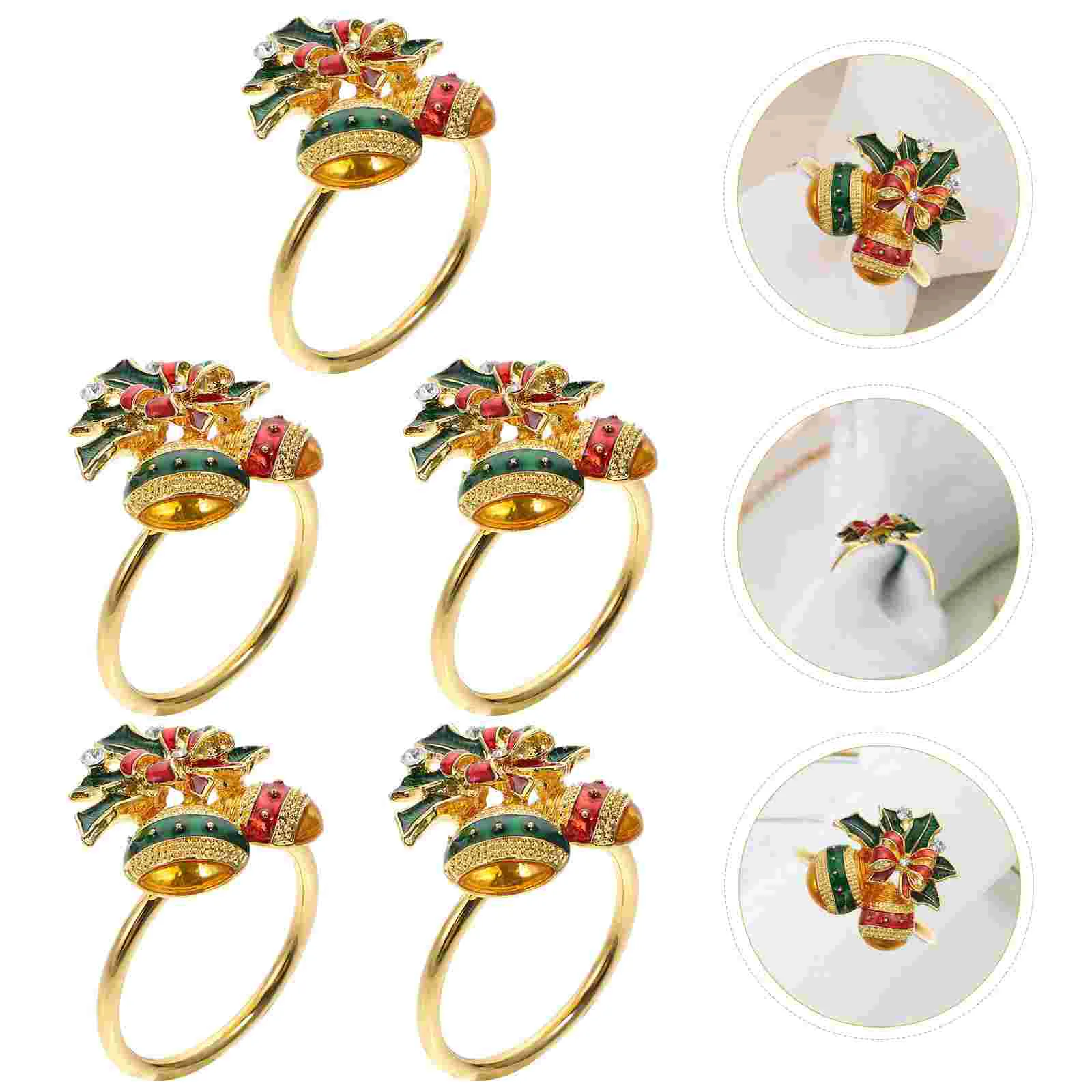 

5pcs Rustic Christmas Napkin Rings Reindeer Napkin Buckle Christmas Tissue Buckle Wedding Party Napkin Holder