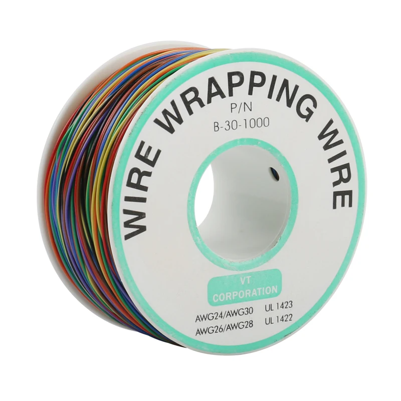 

Free Shipping 8 Color Wrapping Wire PCB Test Core Line AWG30 Single Tinned Copper Wire