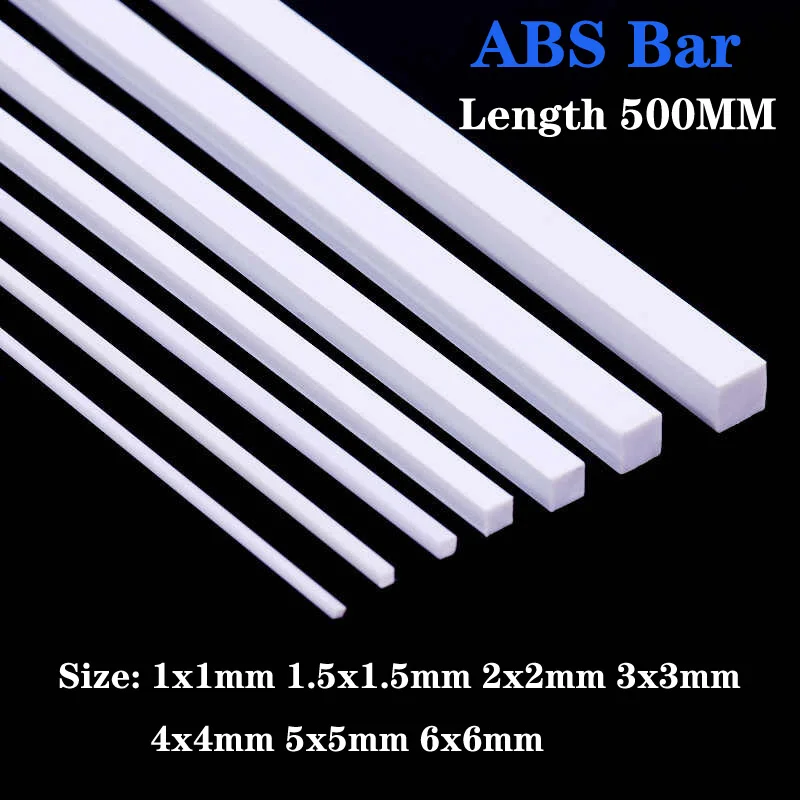 

ABS пластик стержень квадратный белый 1x1/1.5x1.5/2x2/3x3/4x4/5x5/6x6 мм