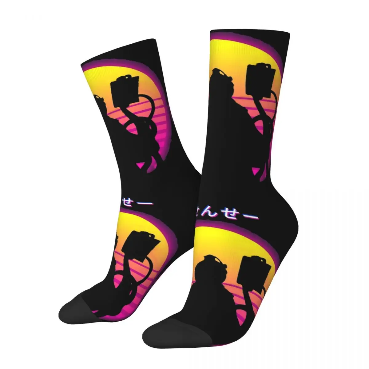

Hip Hop Vintage Koro Sensei Crazy Men's Compression Socks Unisex Ansatsu Kyoushitsu Harajuku Seamless Printed Funny Crew Sock
