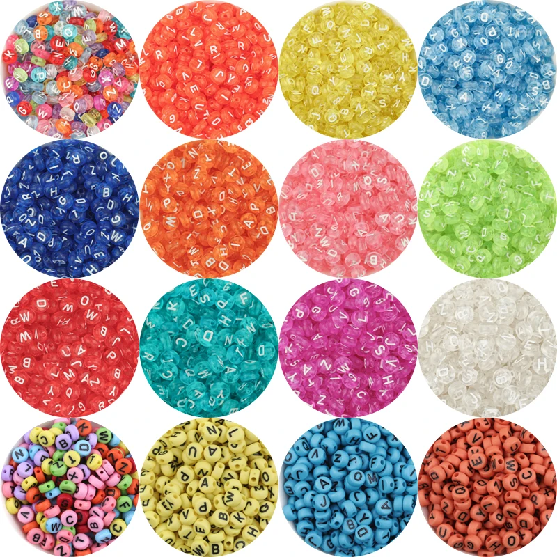 

Mixed Letter Acrylic Beads Round Flat Alphabet Digital Cube Loose Spacer Beads for Jewelry Making Handmade Diy Bracelet Necklace