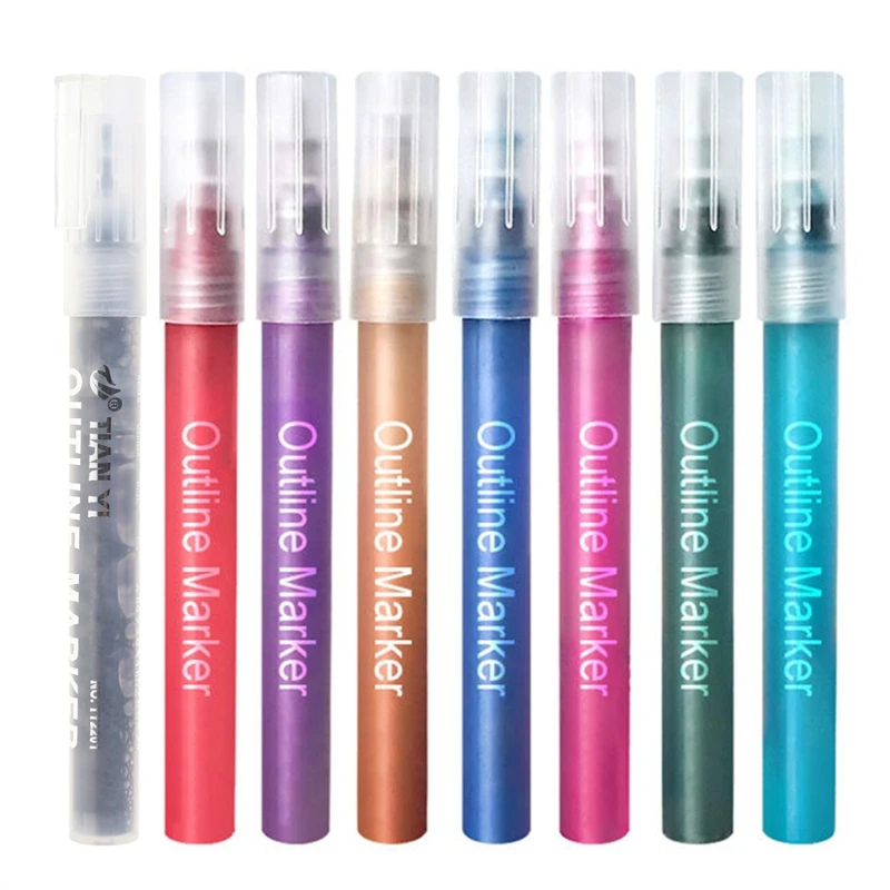 

Double Lines Art Markers Pen Out Line Pen Scrapbooking Pens Fine Liner Marker Fineliner Calligraphy Lettering Pen Color