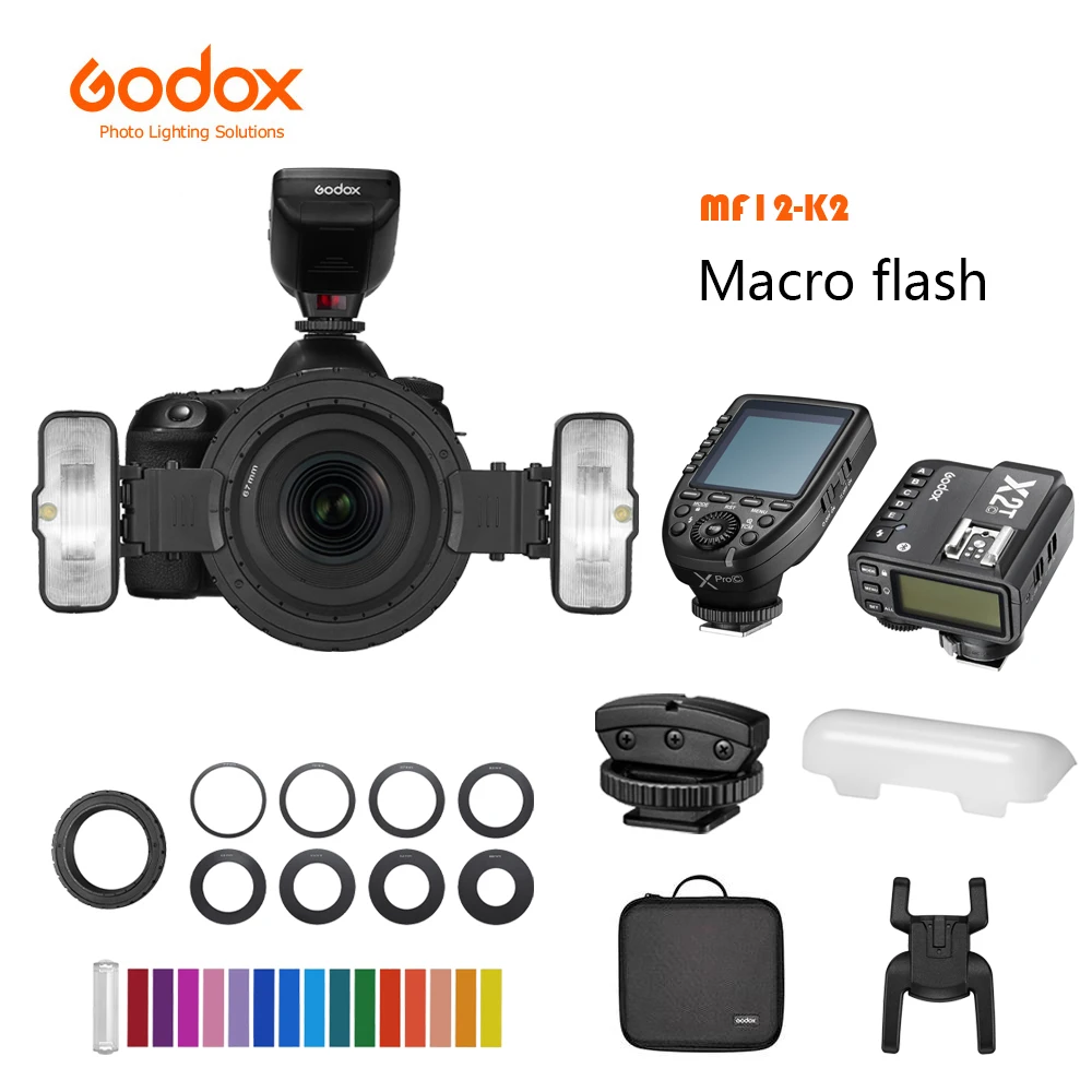 

Godox MF12-K2 TTL Macro Flash Speedlite 2-Light Kit 2.4 GHz Wireless Control Speedlight for Sony Canon Nikon Fuji Olympus Pentax