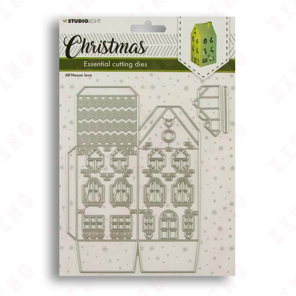 

2022 New 3d House Love Metal Cutting Dies Scrapbook Decoration Embossing Template Diy Gift Card Handmade Craft Blade Punch Molds
