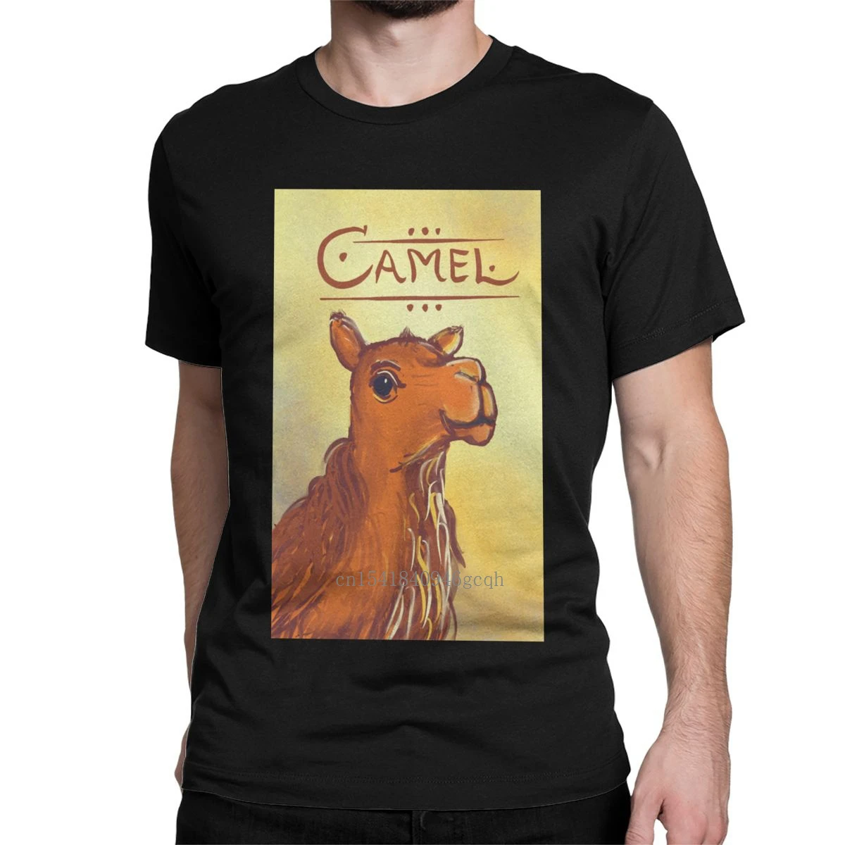 

Humor Camel Desert T-Shirts for Men Round Collar Pure Cotton T Shirt Cute Funny Animal Short Sleeve Tees Plus Size Clothing