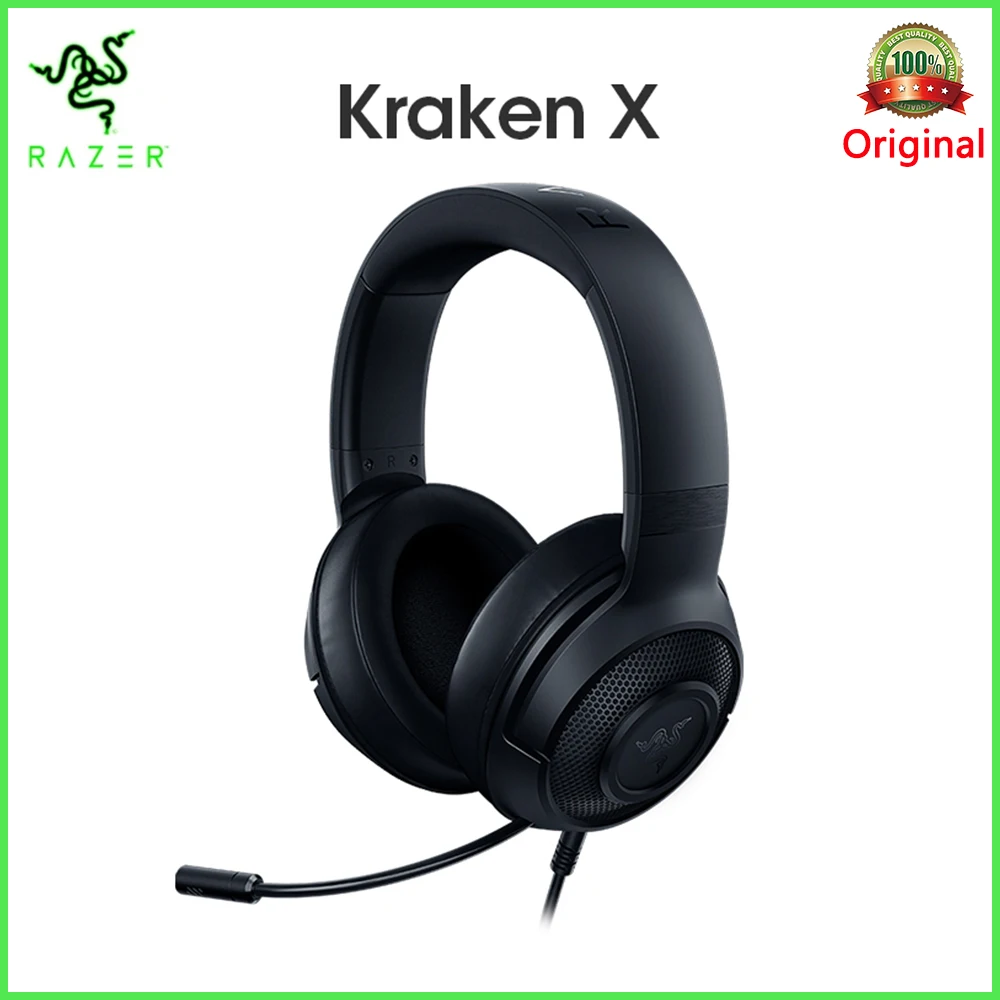 

Razer Kraken X Essential Wired Gaming Headset 7.1 Surround and Accurate Positional Ultra-Light Ergonomic Headphone for Pc