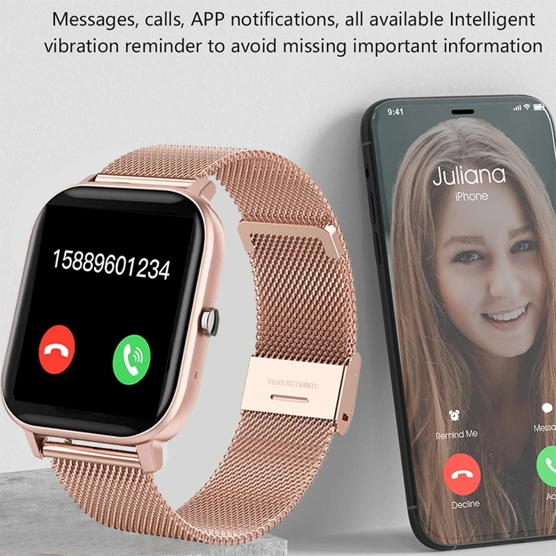 

XIAOMI Smart Watch Women 1.69" Full Touch Bluetooth Call Fitness Tracker Heart Rate Monitor Blood Pressure Smart Bracelet