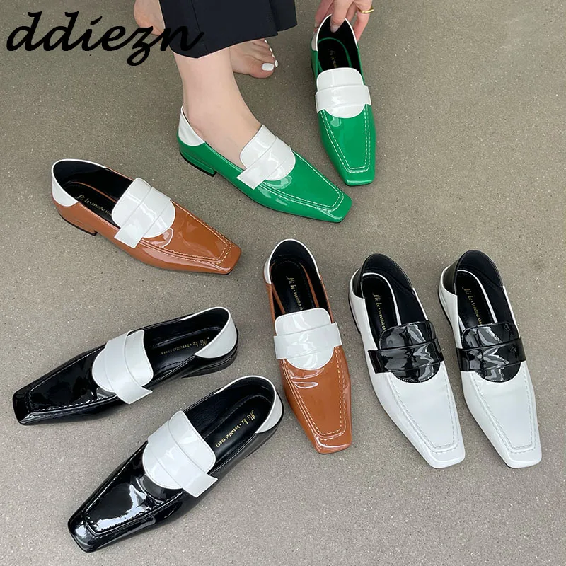 

Loafers Oxfords Ladies Flat With Shoes 2023 In New Mixed Colors Fashion Woman Mary Janes Lolita Style Square Toe Female Shoes