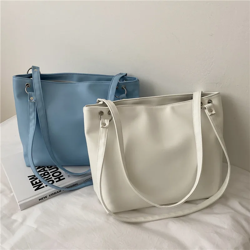 

Shoulder Bags Women PU Leather Casual Large Capacity Underarm OL Office High Street Ins College Book Bag Fashion Chic Tote Bag