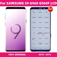 100 original s9 display for samsung galaxy s9 lcd g960 g960f sm g960fds display touch screen digitizer assembly with frame