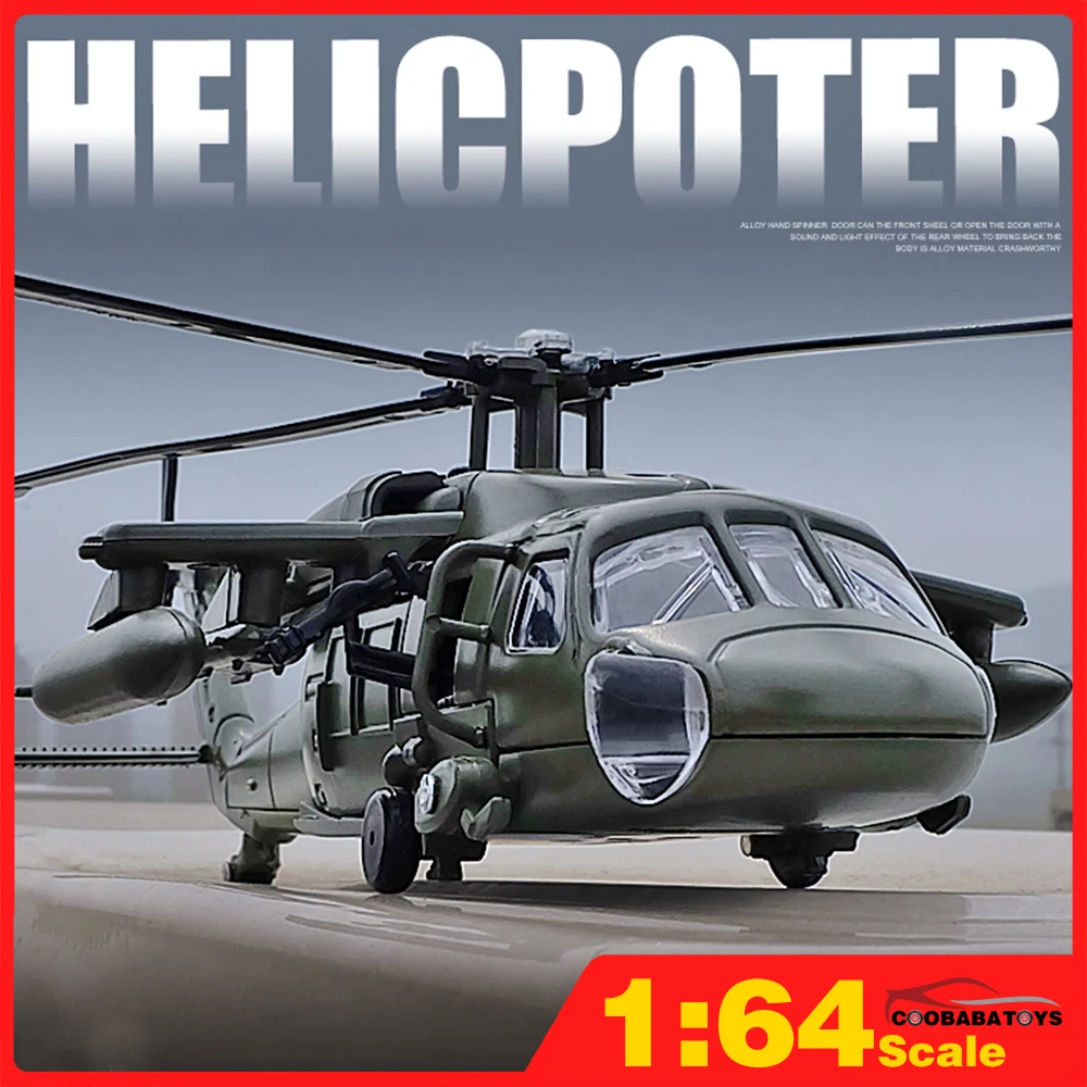 

Scale 1/64 Black Hawks UH-60 Apache AH-64D Alloy Helicopter Diecast Model Toys Fighter Military Aircraft Airplane For Children