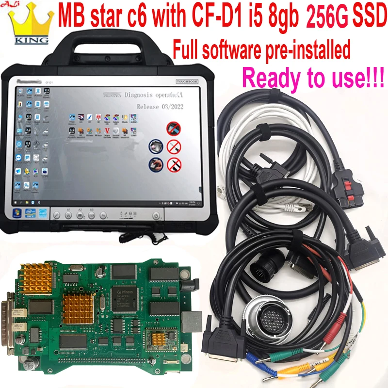 

DOIP VCI M6 MB star c6 sd connect Multiplexer with software SSD Diagnosis WIFI laptop CF-D1 i5 8gb diagnostic tool ready to use