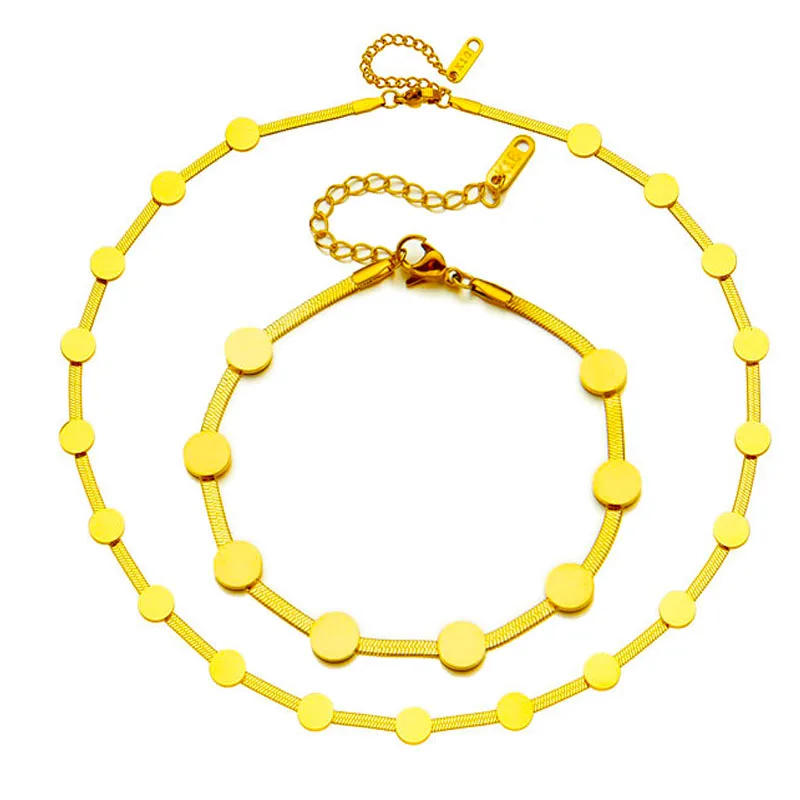 Комплект из колье и браслета нержавеющей стали 316L