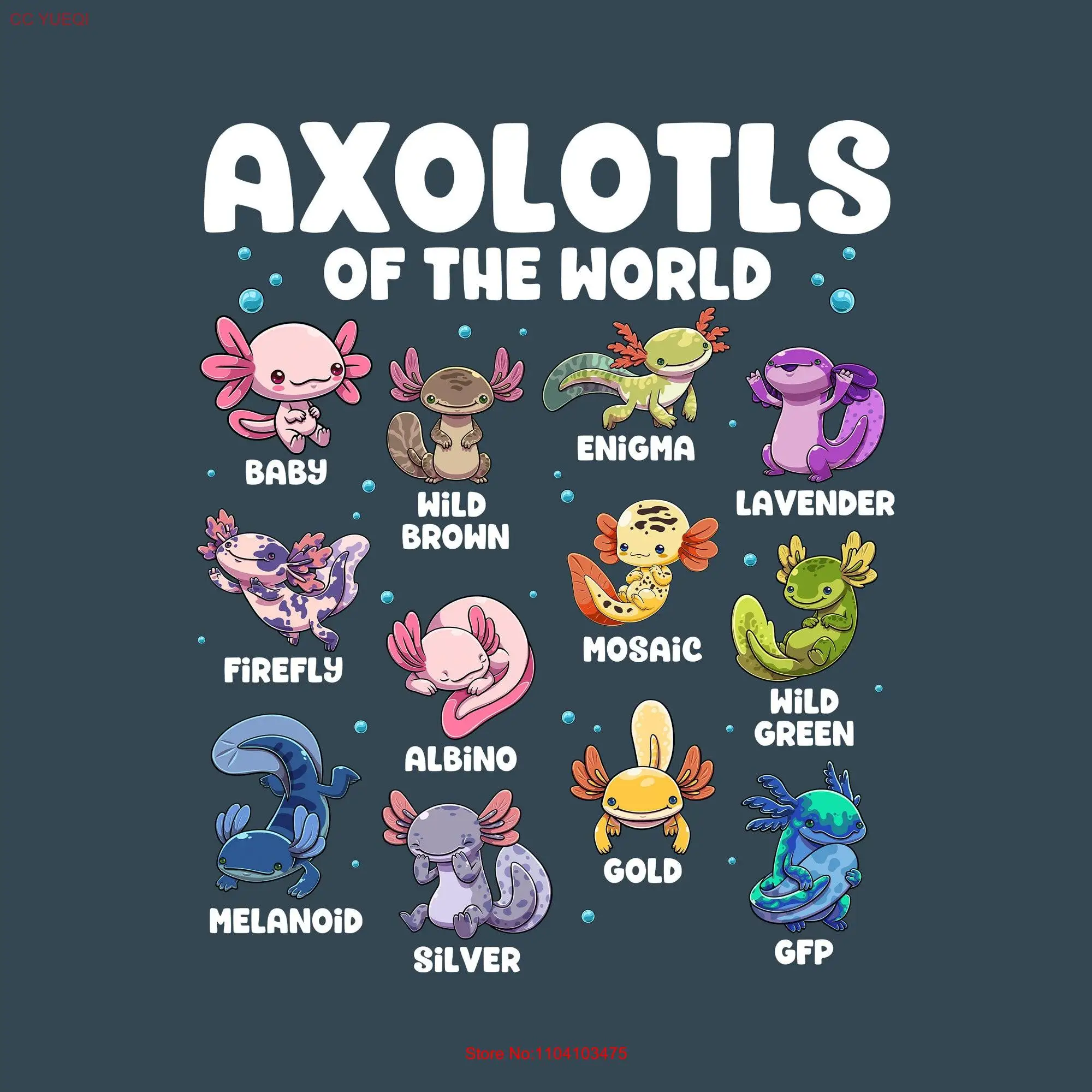 Футболка Axolotl для девочек детей любимых владельцев мужчин Axolotls Of The World с длинным