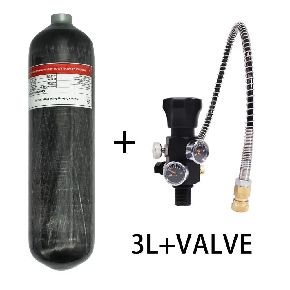 

Цилиндр из углеродного волокна TUXING 300Bar 3L 4500Psi бак высокого давления HPA заполняющая станция регулирующий клапан для подводного плавания M18 * 1,5