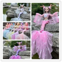 new fashion 30 cm bjd doll 13 joint movable 16 wedding mermaid doll 3d eye clothes detachable dress up toy girl birthday gift