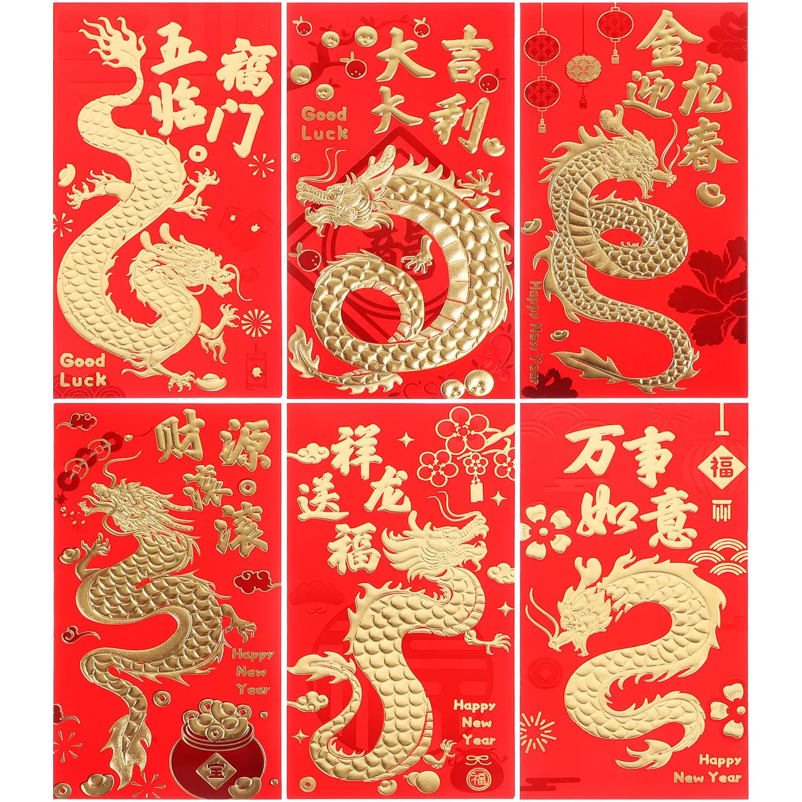 

30Pcs Red Envelope Money Red Pockets Chinese Lucky Hongbao 2024 Year New Year Spring Festival Birthday Marry Cash Envelopes