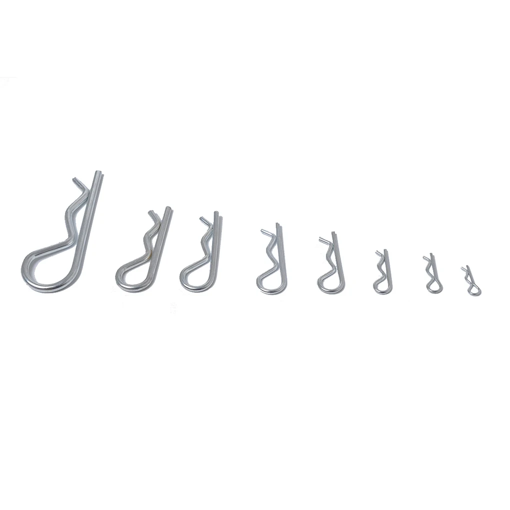 

180PCS R-shaped Heavey Duty Zinc Plated Hair Pin Cotter R Clip Pin Hitch Tractor Lawn Mpver Pins