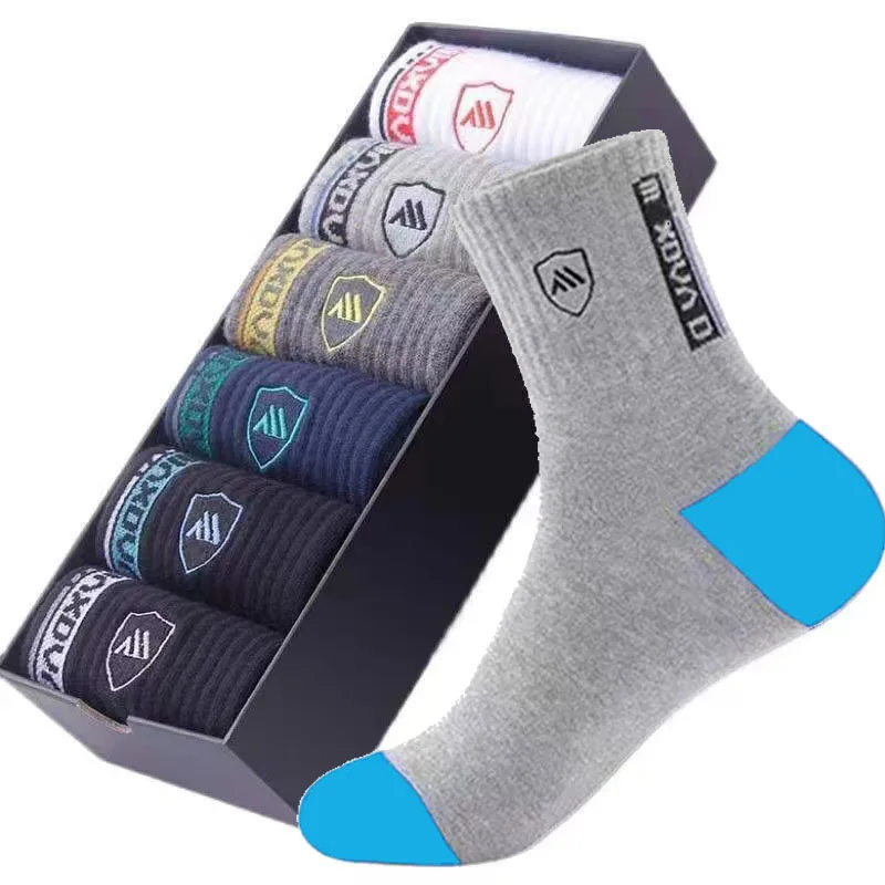 

1 Pair Men Cotton Long Socks Sweat Absorbent Business Casual Middle Tube Sports Crew Socks Autumn Winter