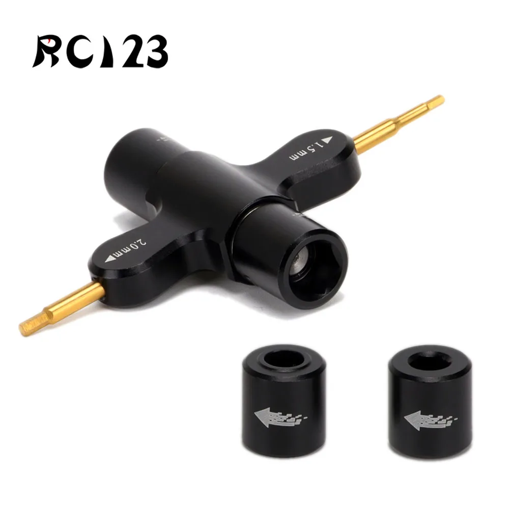 

Metalen M3 M5 Quad Wrench En 1.5/2Mm Hex Schroevendraaier Vervanging Sleeve Voor Rc auto Fpv Motor Hex Noten Prop Vrijgeven