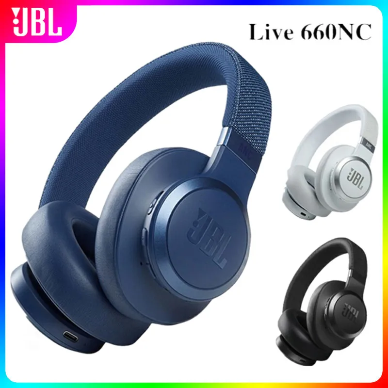 JBL LIVE 660NC Headphones Bluetooth Earphones Active Noise Cancelling JBL Wireless Headphones Deep Bass Sound Headset With Mic