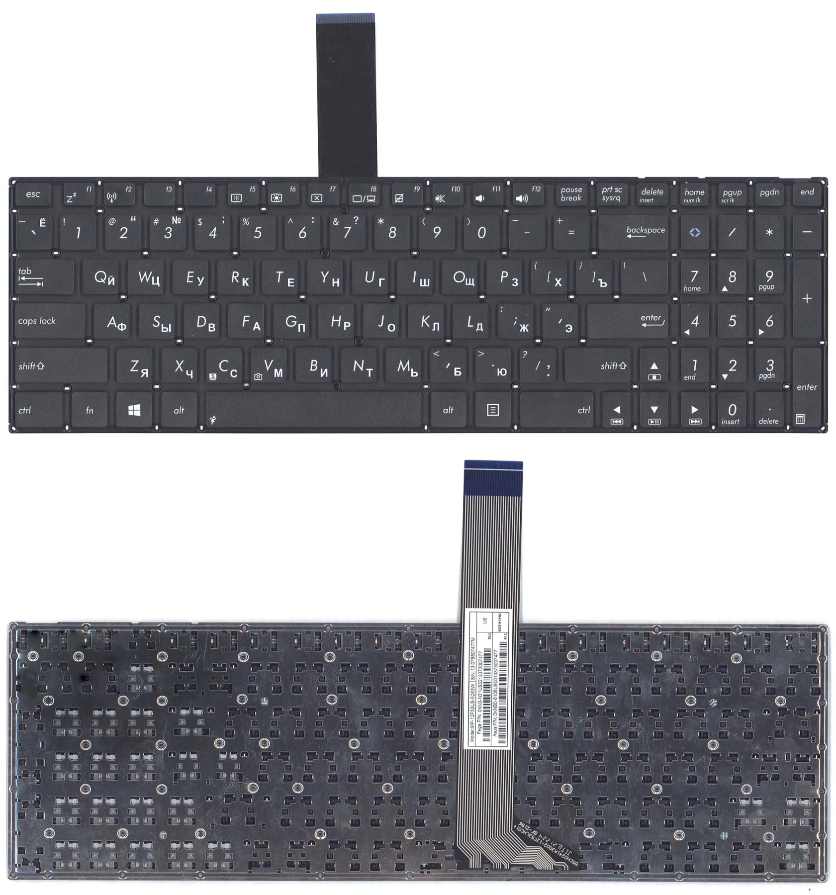 Клавиатура для Asus K56CB, черная без рамки, плоский Enter, контакты  расположены с лицевой стороны | AliExpress