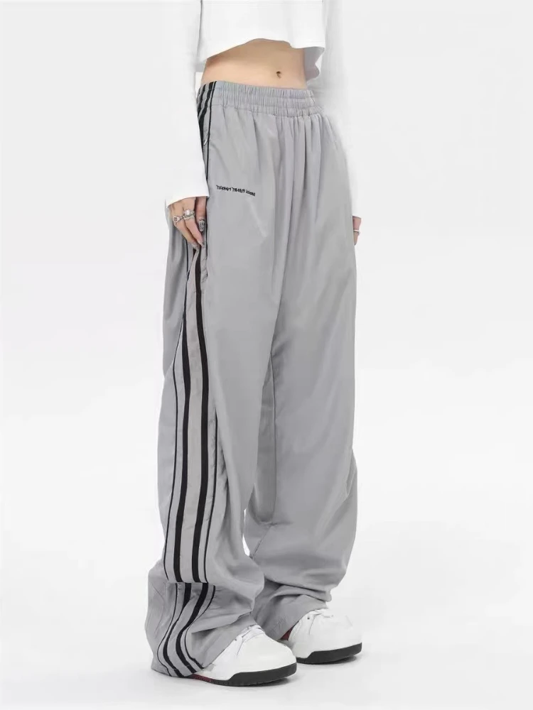 

Женские спортивные штаны 2023 Y2K, модная уличная одежда в Корейском стиле, спортивные брюки с парашютом, винтажные Джоггеры в стиле Харадзюку с широкими штанинами, брюки, одежда