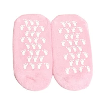 1pair moisturize soften repair cracked skin silicon gel sock skin foot massage care tool treatment spa sock with pink color