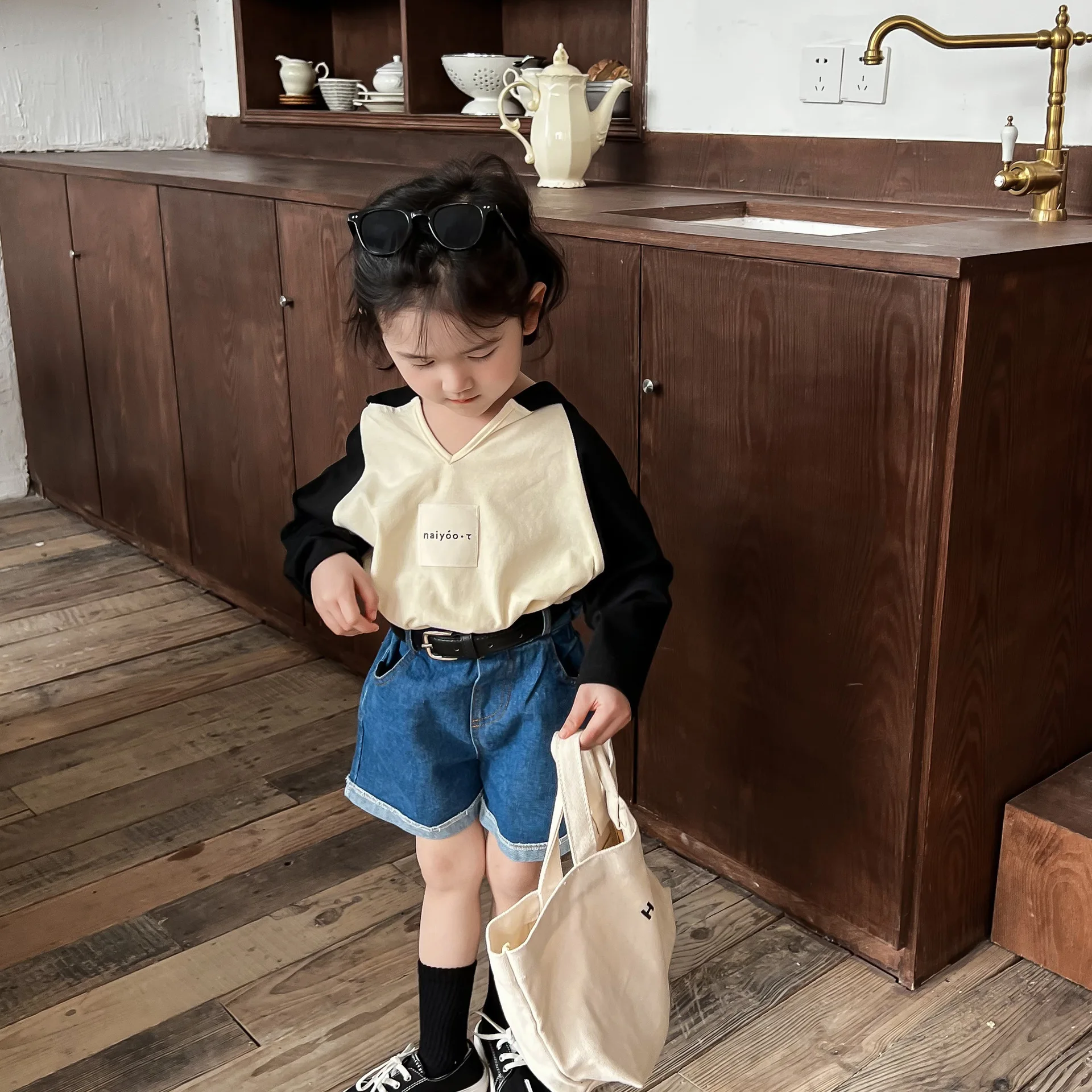 

Children Clothing 2023 Boys and Girls Cotton Long Sleeved T Shirt Spring Autumn Baby Girls Hooded Patchwork Casual Top Shirt