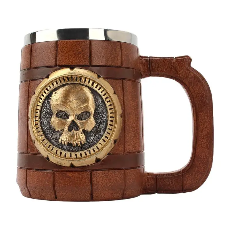 

Skull Coffee Mug 20oz Stainless Steel Skull Drinking Mug Double Layer Cup With Handle Pirates Viking Medieval Mug For Coffee