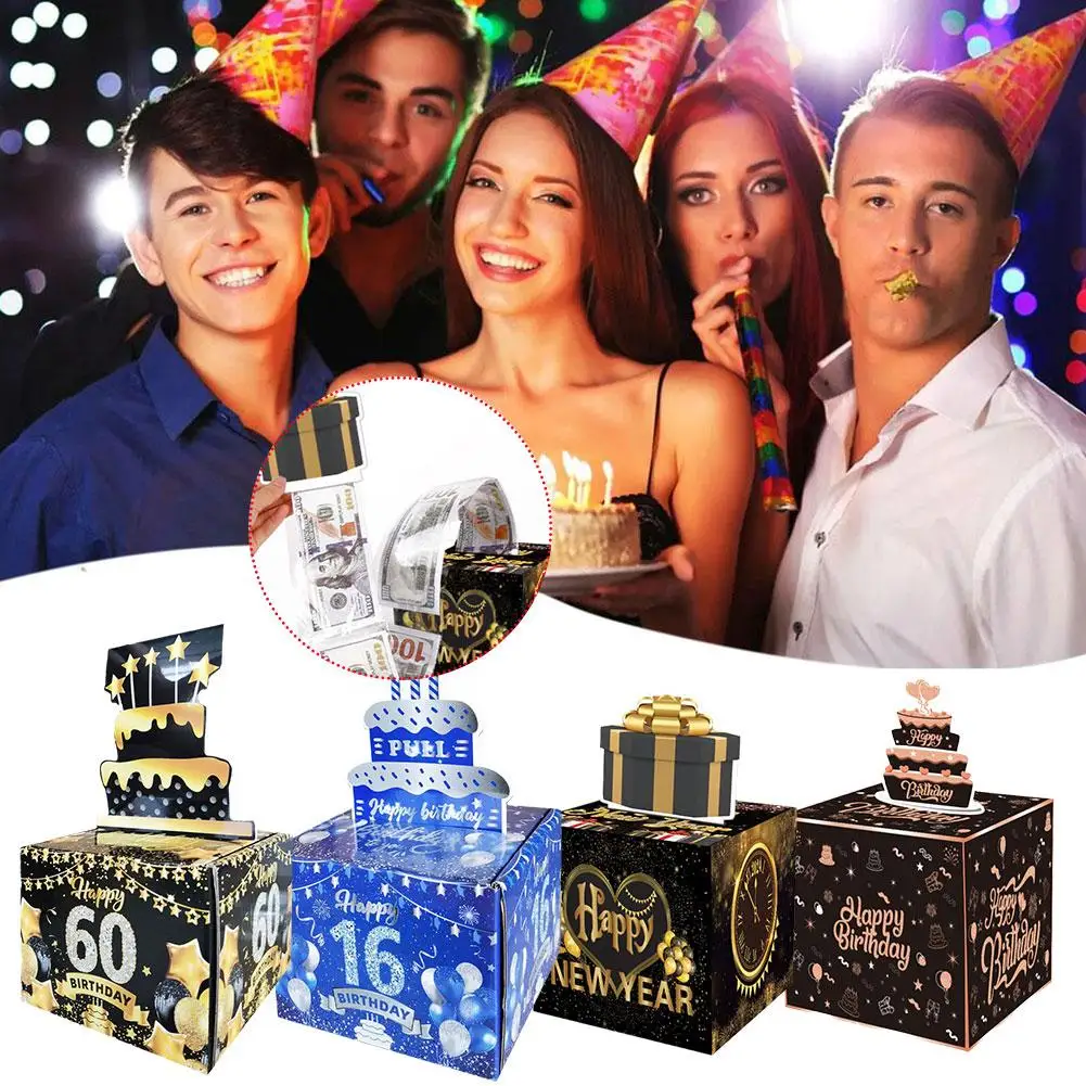 

Happy Birthday Surprise Money Box Birthday Cash Gift Pull Box Funny Birthday Money Box For Cash Gift Black 2023 L2N9