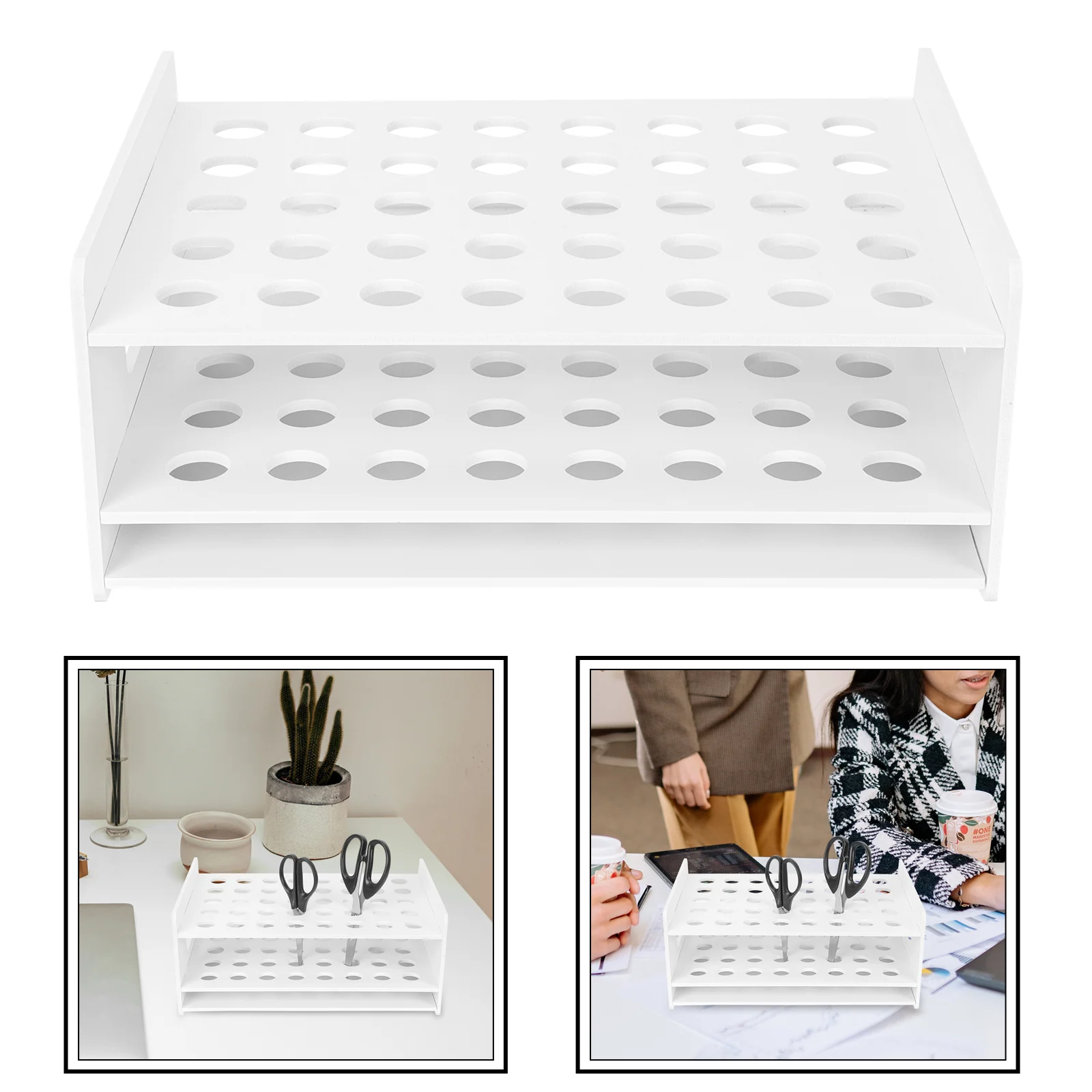 

Scissors Stand Classroom Supply Artist Rack Kids Artwork Display Frame Wooden Kindergarten Storage Organizer